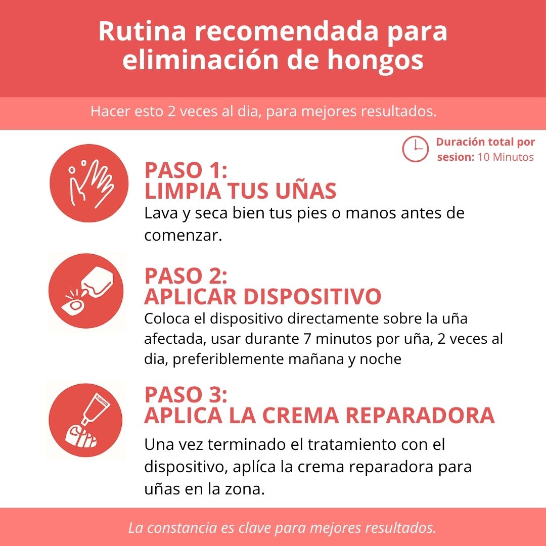 Dispositivo LED para Hongos en las Uñas + Crema Reparadora para Uñas