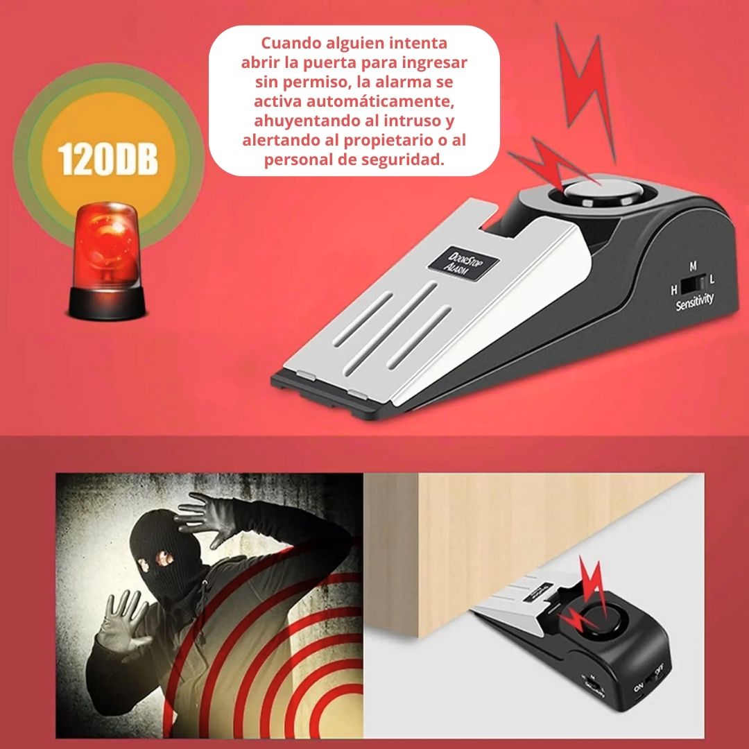 Tope de Puerta con Alarma + Seguro de Puerta GRATIS