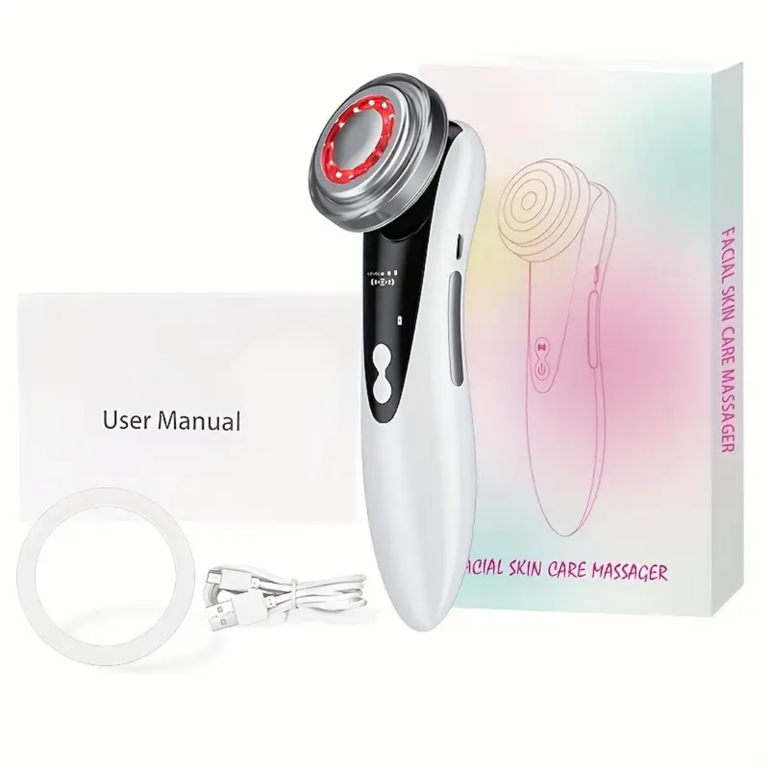 Masajeador Facial 5 en 1 para Reafirmar la Piel – Terapia con Luz LED