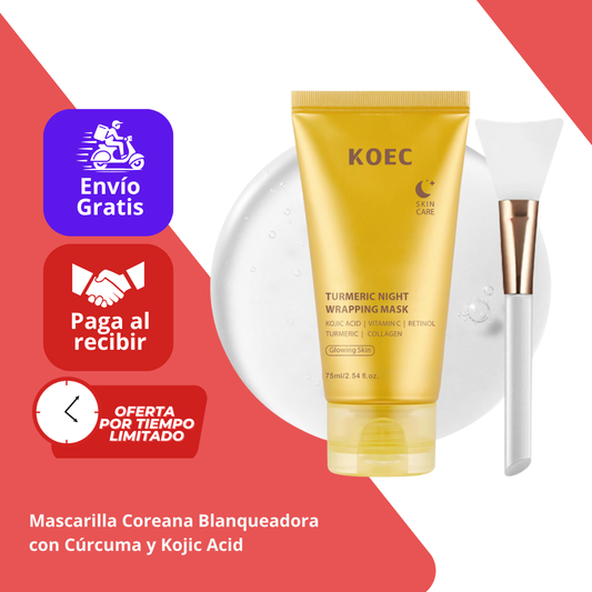 Mascarilla Coreana Blanqueadora con Cúrcuma y Kojic Acid