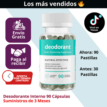 Desodorante Interno 90 Cápsulas - Suministros de 3 Meses