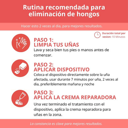 Dispositivo LED para Hongos en las Uñas + Crema Reparadora para Uñas