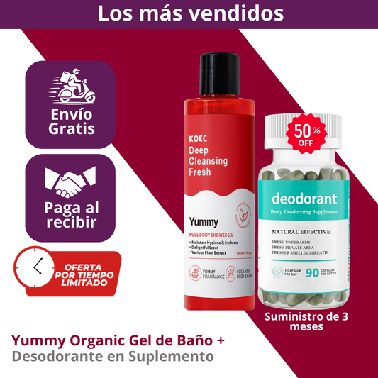 Yummy Organic Gel de Baño + Desodorante Interno Suplemento