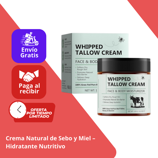 Crema Natural de Sebo y Miel – Hidratante Nutritivo