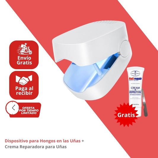 Dispositivo LED para Hongos en las Uñas + Crema Reparadora para Uñas