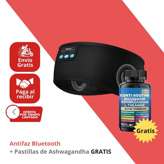 Antifaz Bluetooth para Insomnio +  Suplemento de Ashwagandha GRATIS